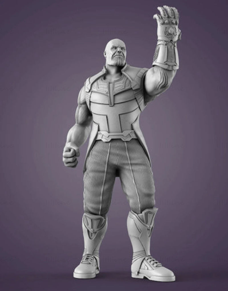 Тханос Марвел статуе 3Д модел спреман за штампање СТЛ ОЈБ ФБКС