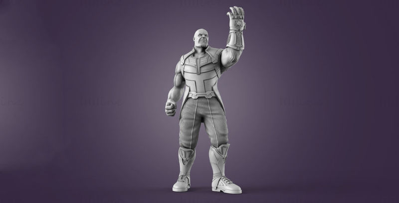 Thanos Marvel Statues 3D-s modell nyomtatásra készen STL OJB FBX