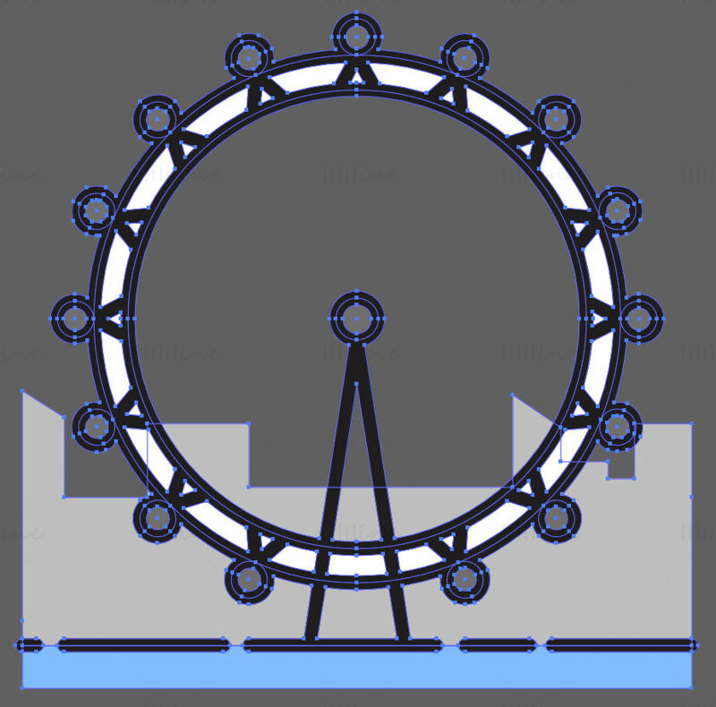 London Eye vektör illüstrasyonu