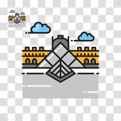 The Louvre vector illustration