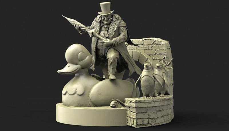 Het Penguin 3D-model klaar om STL af te drukken