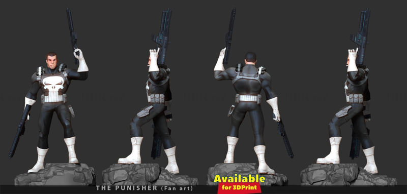 3D моделът Punisher, готов за печат STL