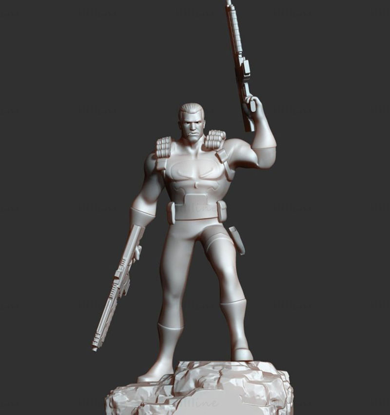 The Punisher 3D Model Ready to Print STL