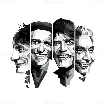 Los Rolling Stones Rock and Roll británico Vector sin fondo