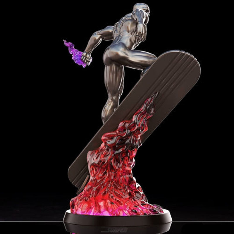 Silver Surfer Split and Keyed 3D-modellen Klar til å skrive ut 3D-utskriftsmodellen