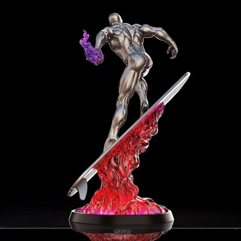 Silver Surfer Split and Keyed 3D-modellen Klar til å skrive ut 3D-utskriftsmodellen