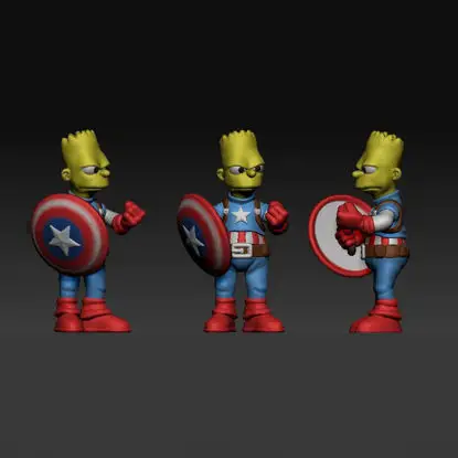 The Simpsons - Kapitein Bart 3D-printmodel STL