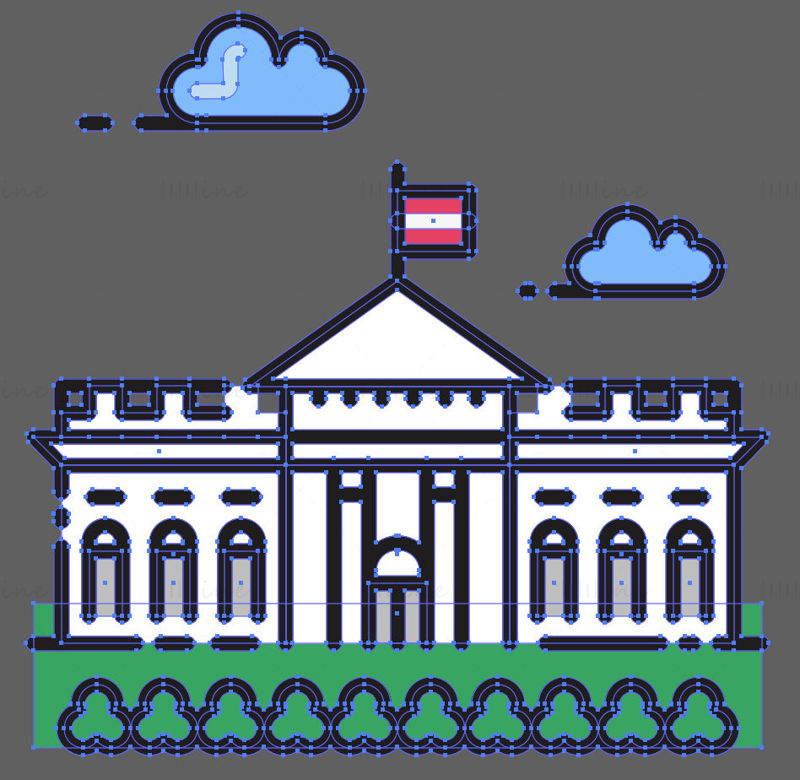 ホワイトハウスのベクトル図