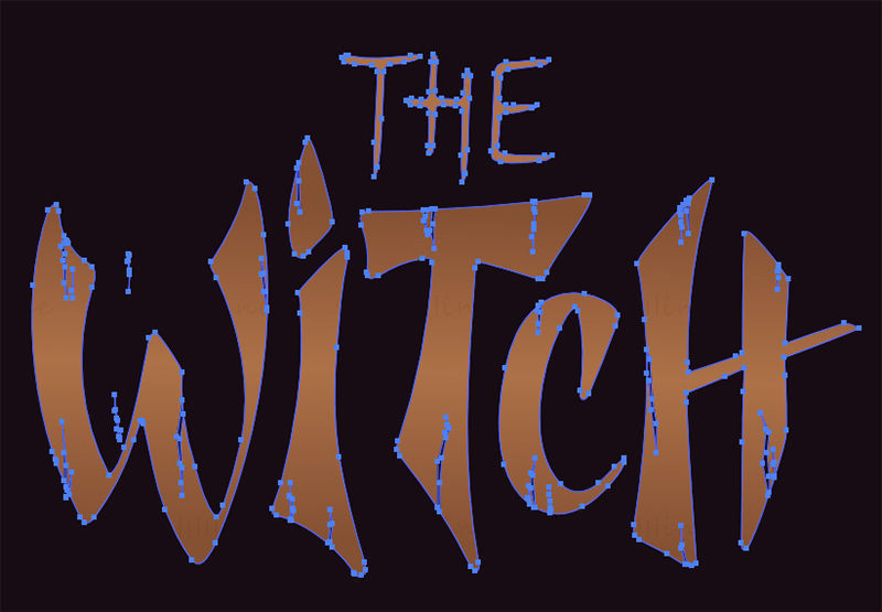 The witch lettering vector illustration