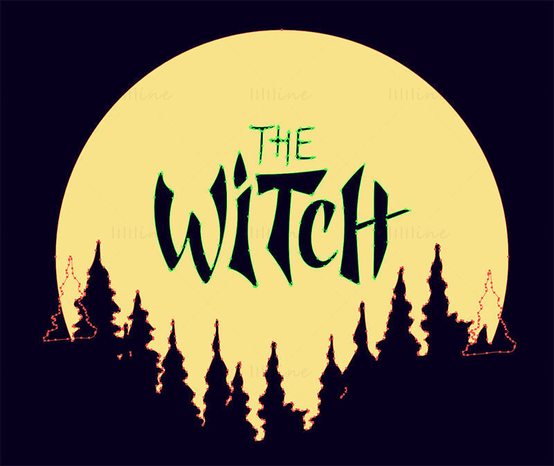 The witch. lettering. Illustration