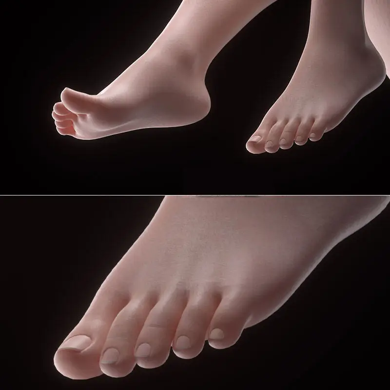 Modèle 3D des pieds nus de la femme