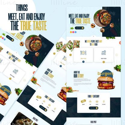 قالب غذای Things - UI Adobe Photoshop
