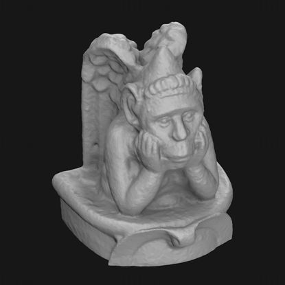 Modelo de impressão 3d de estátua de gárgula pensando