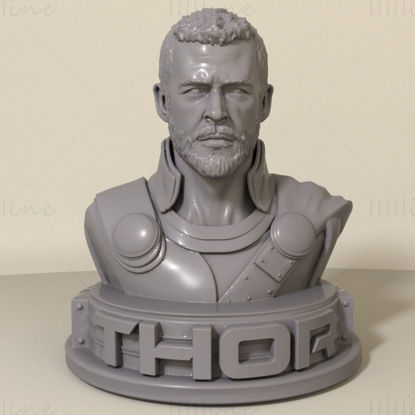 Thor-bust 3D-modell Klar til å skrive ut STL
