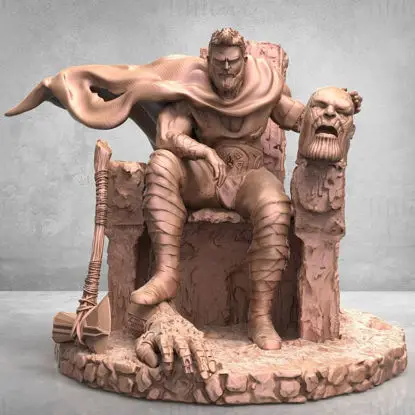 Thor auf dem Thron 3D-Druck Modell STL