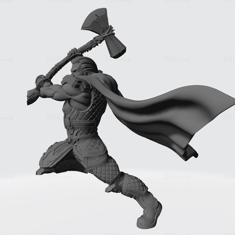 Thor Statues 3D Model gata de imprimat OBJ FBX STL