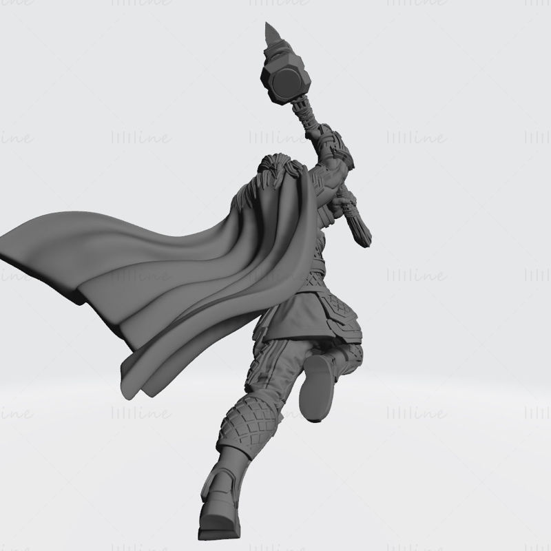 Thor Statues 3D-s modell nyomtatásra kész OBJ FBX STL
