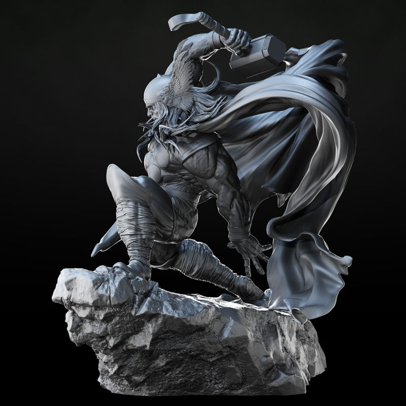 Modelo 3D de estátuas de Thor pronto para imprimir STL