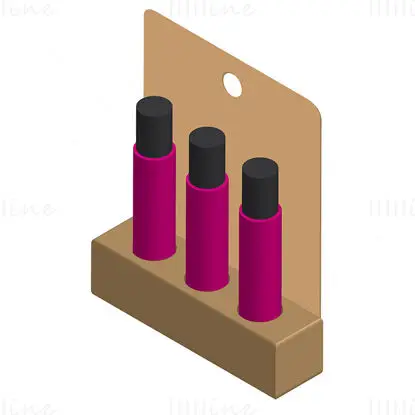 Three lipstick packaging box dieline vector