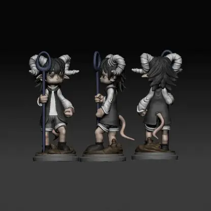 ملفات STL لنموذج طباعة ثلاثي الأبعاد لـ Tiefling Chibi