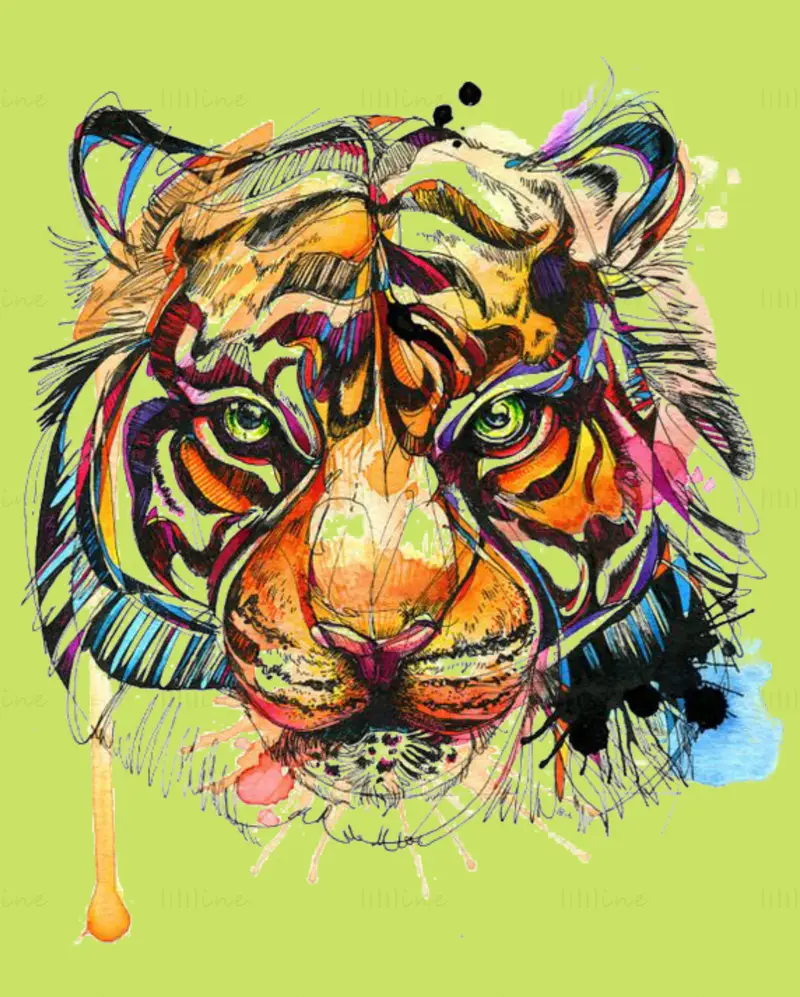 Tiger-Kunstillustration
