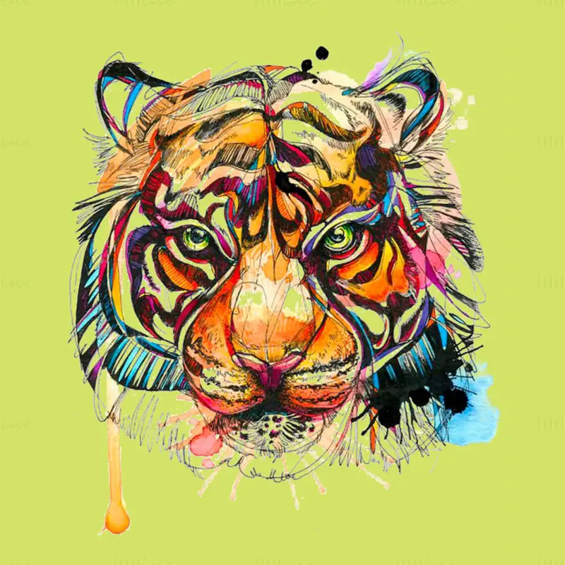 Ilustración de arte del tigre