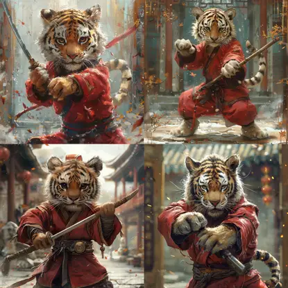 Ilustracija Tiger Baby Warrior