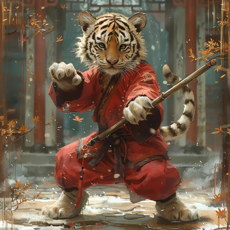 Illustrazione del bambino guerriero tigre