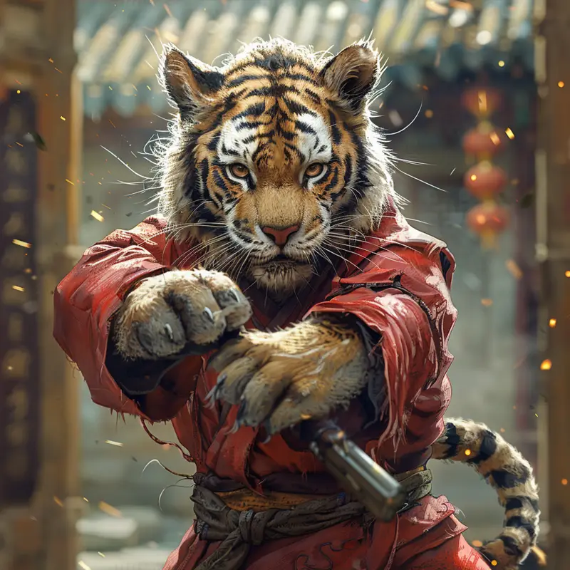 Илюстрация Tiger Baby Warrior