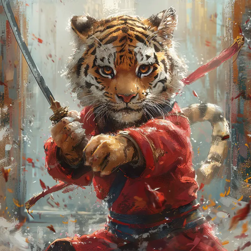 Ilustracija Tiger Baby Warrior