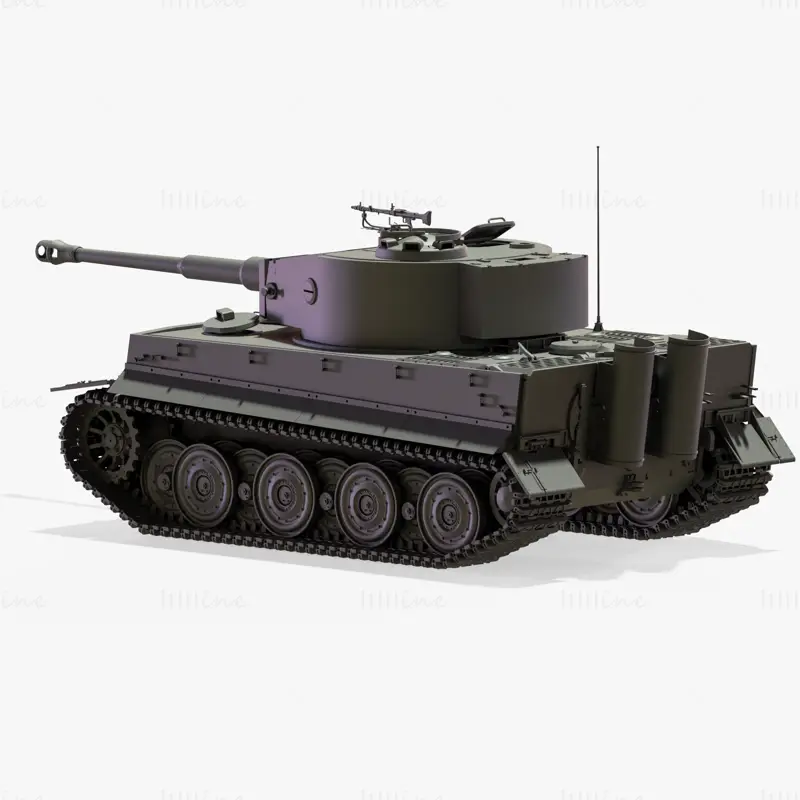 Modello 3D del carro armato tigre