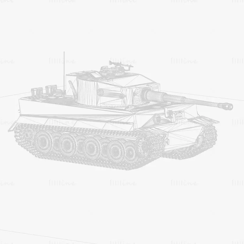 نموذج دبابة النمر ثلاثي الأبعاد