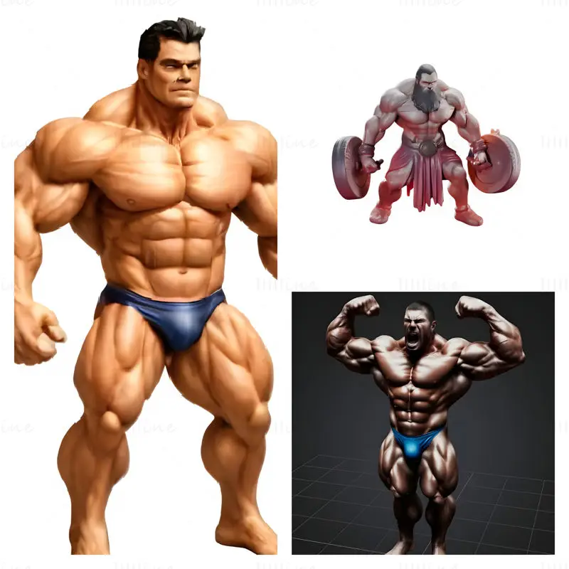 Titan's Flex: Hyper-Bodybuilder 3D Print Model Collection