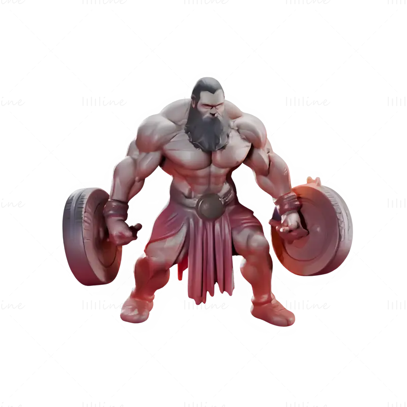 Titan's Flex: Hyper-Bodybuilder 3D Print Model Collection