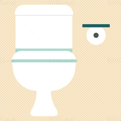 Toilet and toilet paper vector