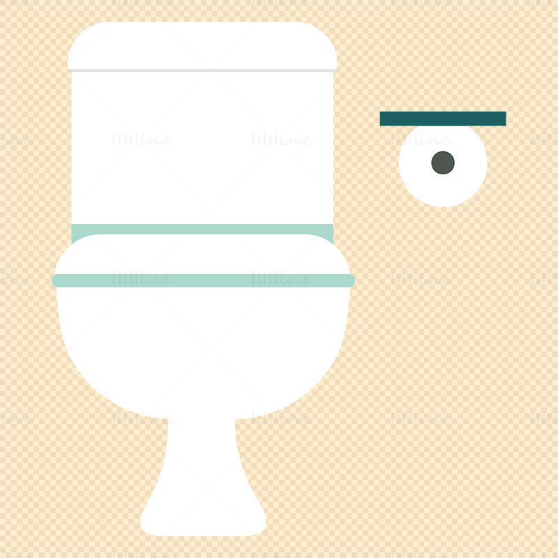 Toilet and toilet paper vector