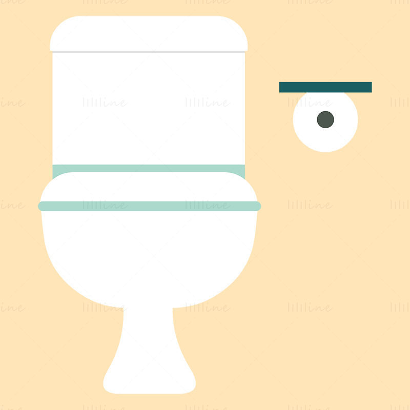 Toilet and toilet paper vector