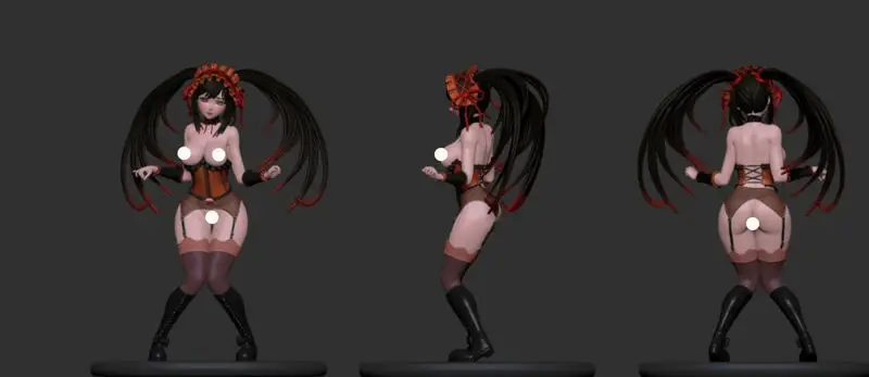 Tokisaki Kurumi ze souborů STL 3D tiskového modelu pro Date A Live