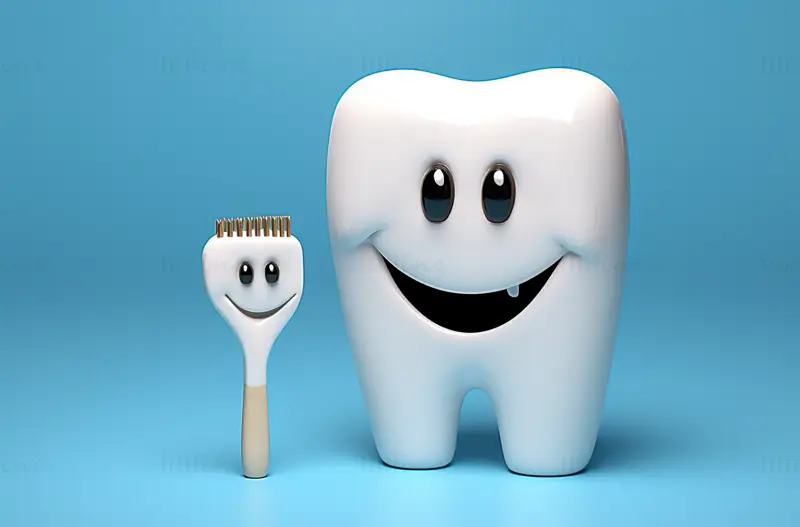 Tooth Model Illustration PNG