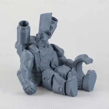 Torbjorn (artikulert print-in-place) Overwatch 3D-utskriftsmodell STL-filer