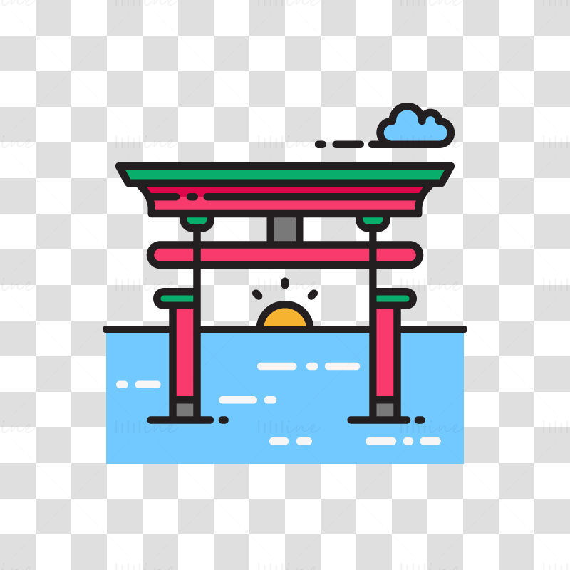 Torii Gate Japan vector illustration