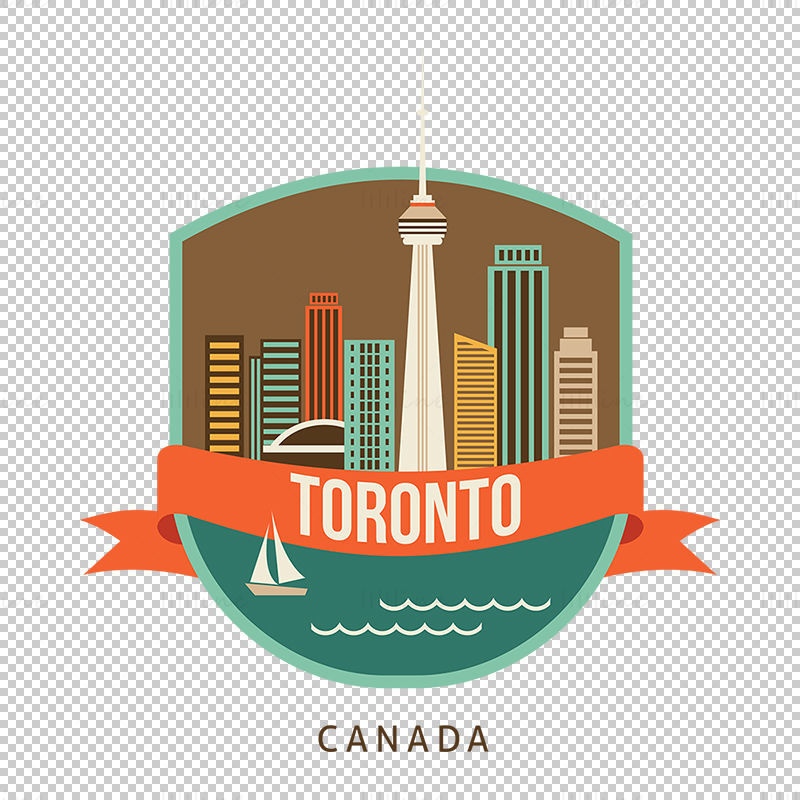Toronto City iconic elements vector eps png