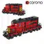 Train Lego Locomotive red 3d model