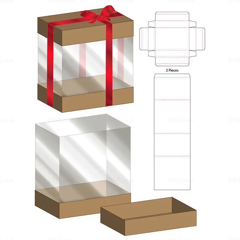 Transparent package dieline vector