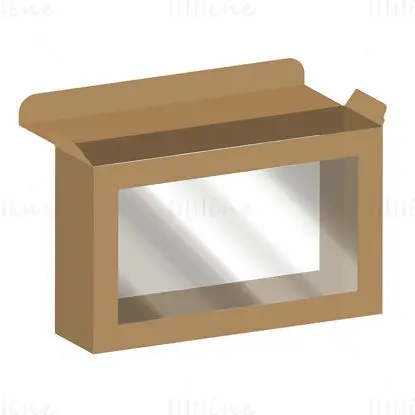 Transparent side packaging box dieline vector