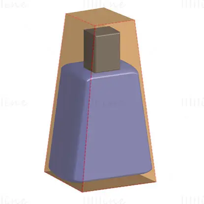 Trapezoidal bottle packaging box dieline vector