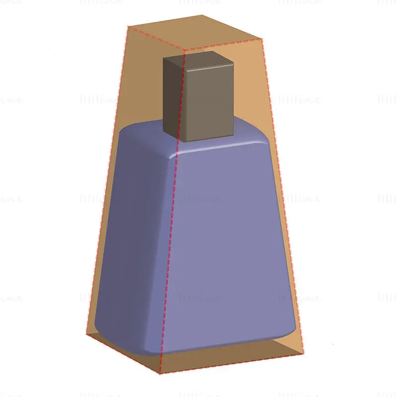 Trapezoidal bottle packaging box dieline vector