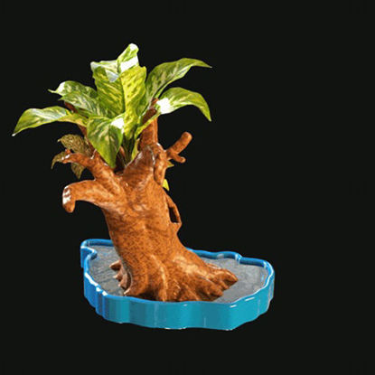 Modello di stampa 3d con vaso a forma di albero
