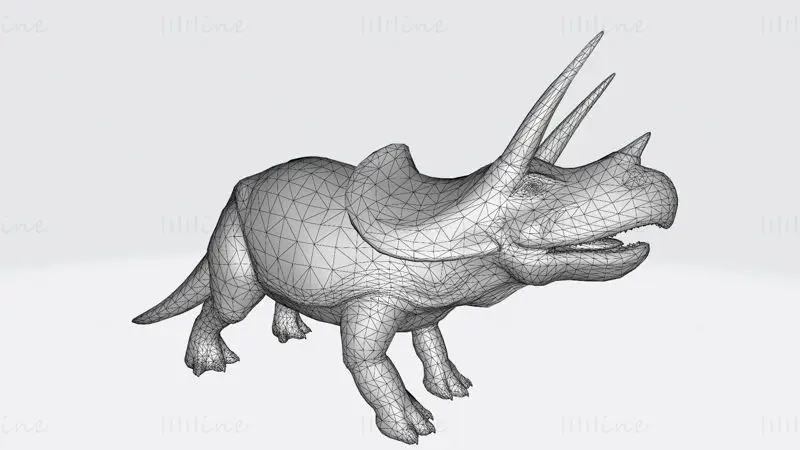 Modelo de dinosaurio triceratops para imprimir en 3D