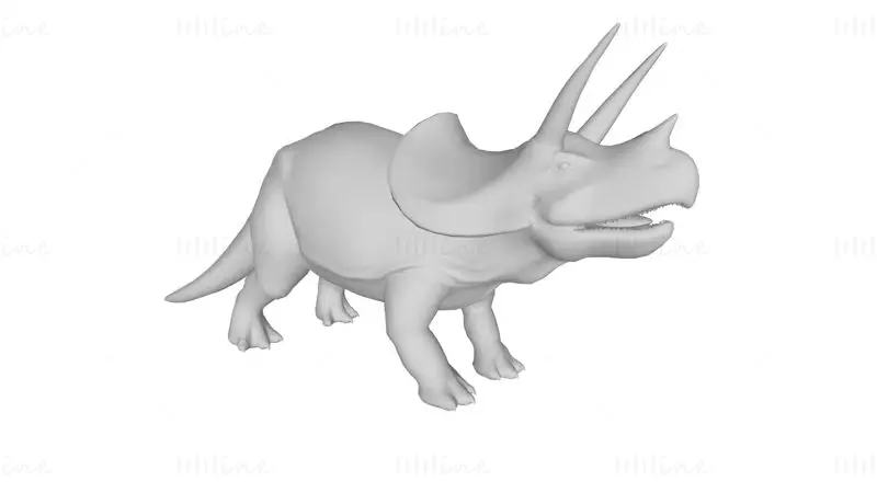 Modelo de dinosaurio triceratops para imprimir en 3D